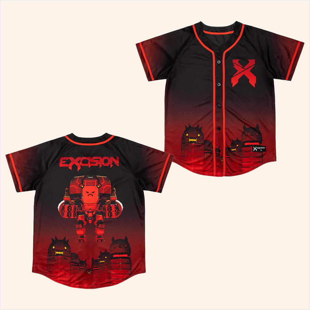 Excision Merch Home Robot Baseball Jersey Red Present For Him Birthday Gifts For Friends-1