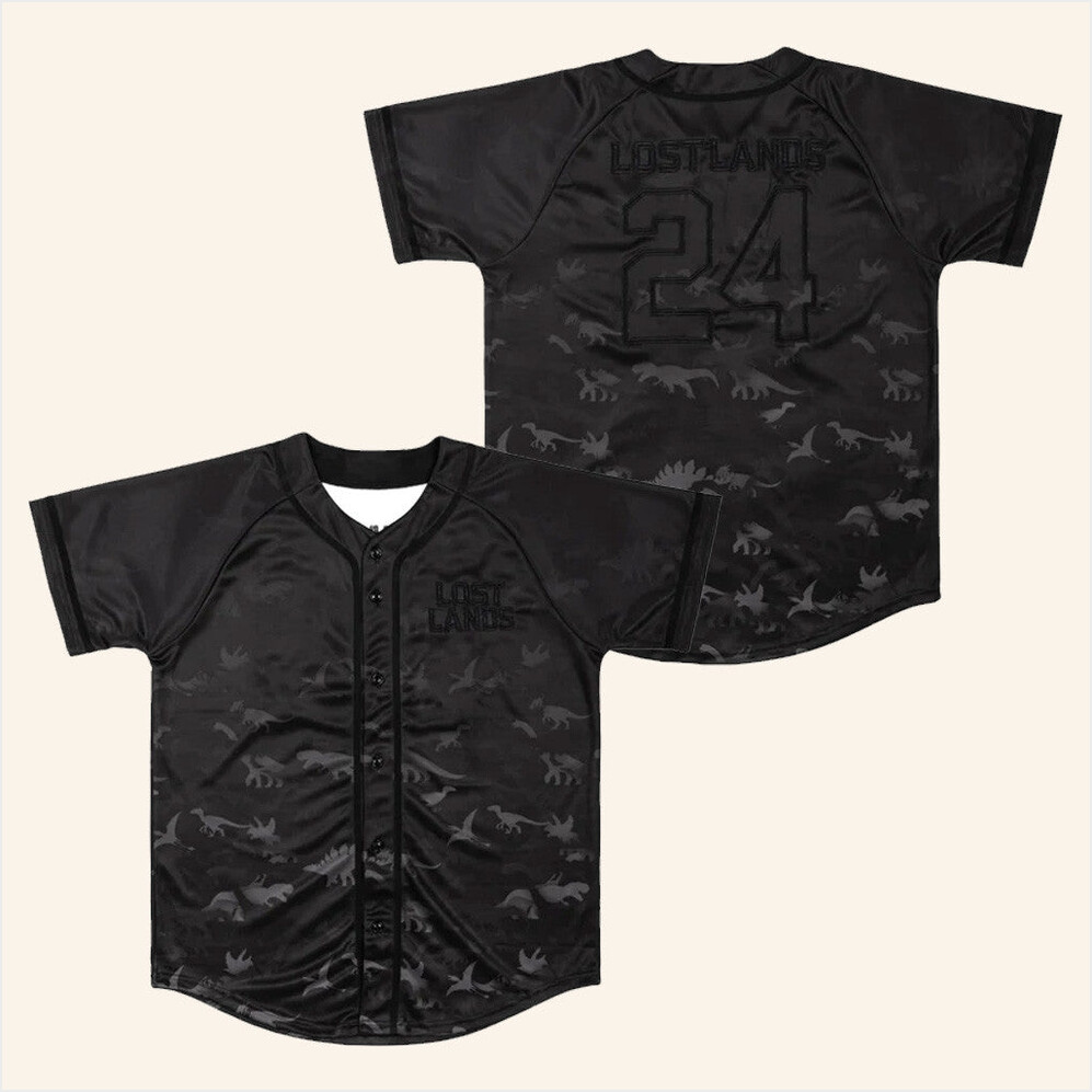 Excision Merch Lost Lands Black Dino Baseball Jersey Best Gifts For Him Gifts For Besties-1