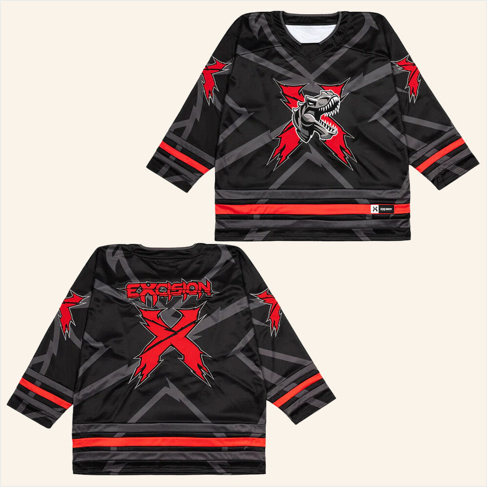 Excision Merch Red Black Hockey Jersey Present For Husband Birthday Gifts For Friends-1