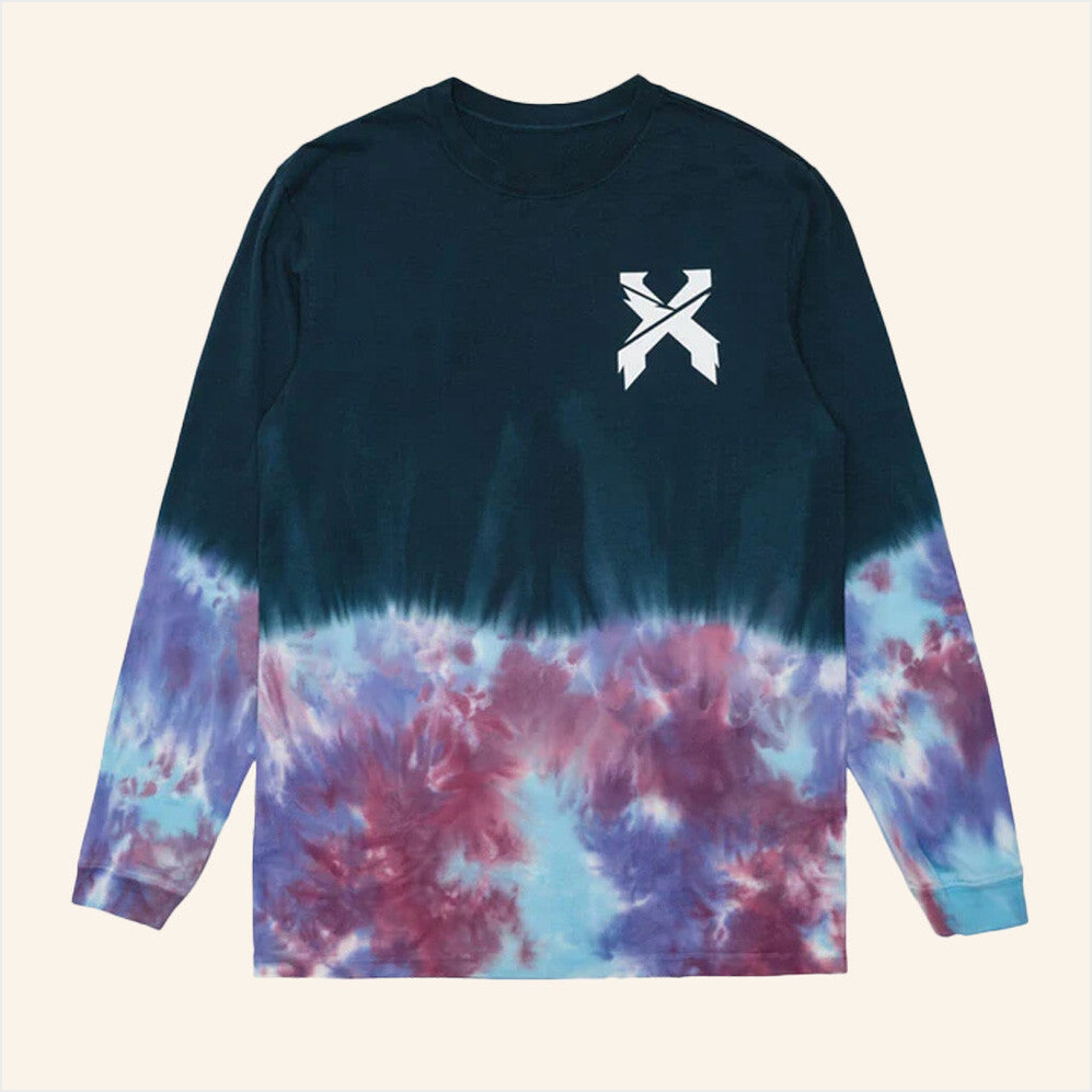 Excision Merch Sliced Logo Split Tie Dye Long Sleeve T-Shirt Gifts For Dudes Gifts For BFF-1