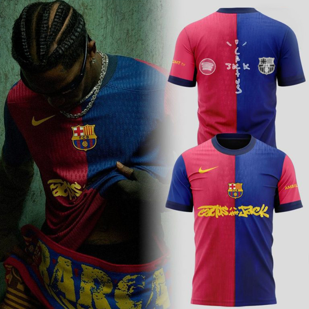 FC Barcelona x Travis Scott 2025 Jersey Travis Scott Barcelona Merch Useful Gifts For Dad-1