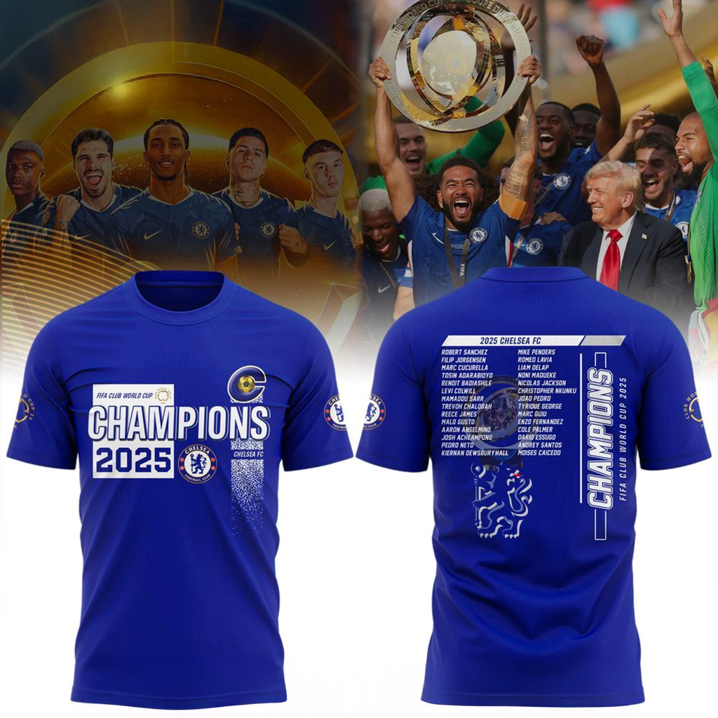 FIFA Club World Cup Champions 2025 Chelsea T-Shirt Fan Merch Gift For Husband-1