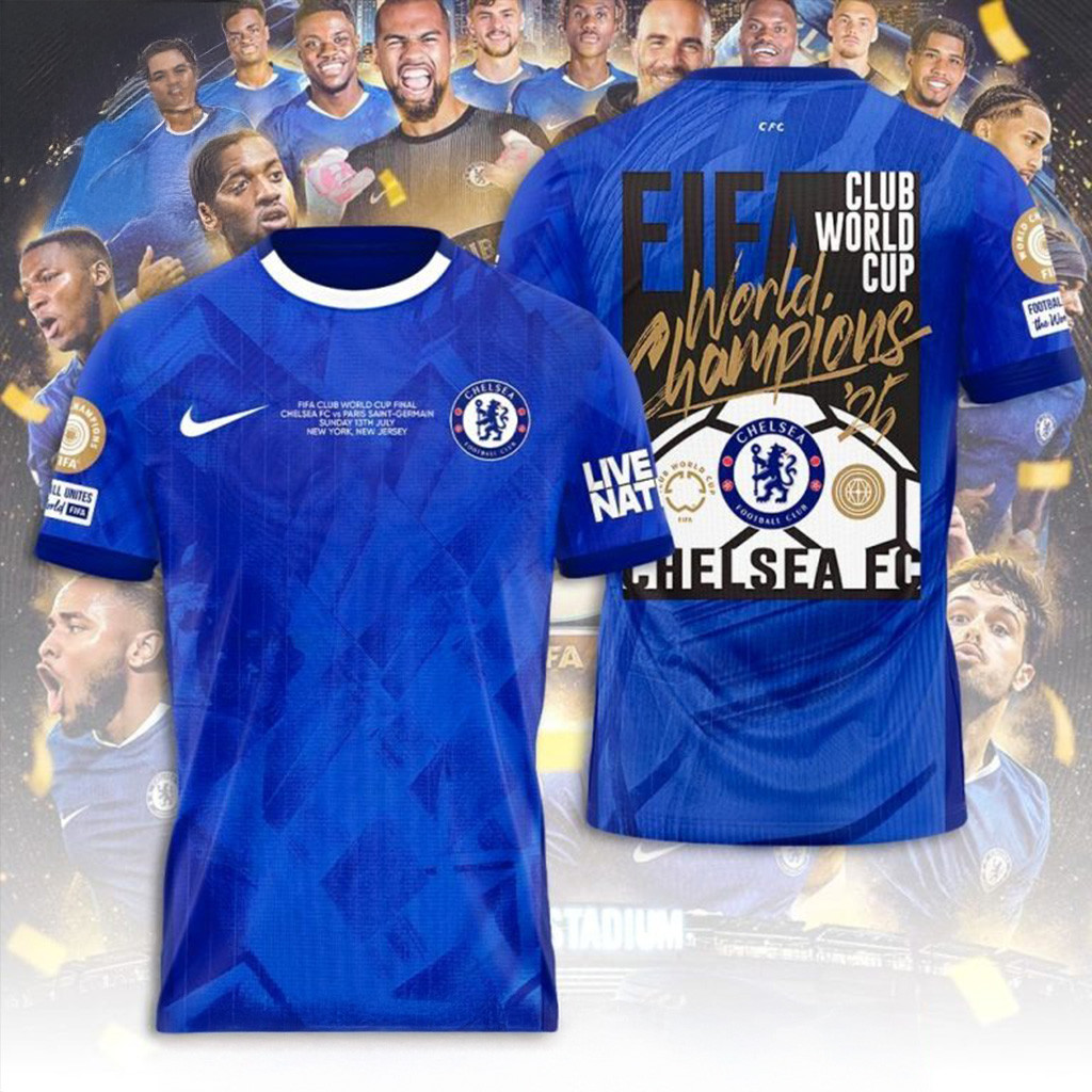 FIFA Club World Cup Champions '25 Chelsea FC T-Shirt Fan Merch Gift For Dudes-1