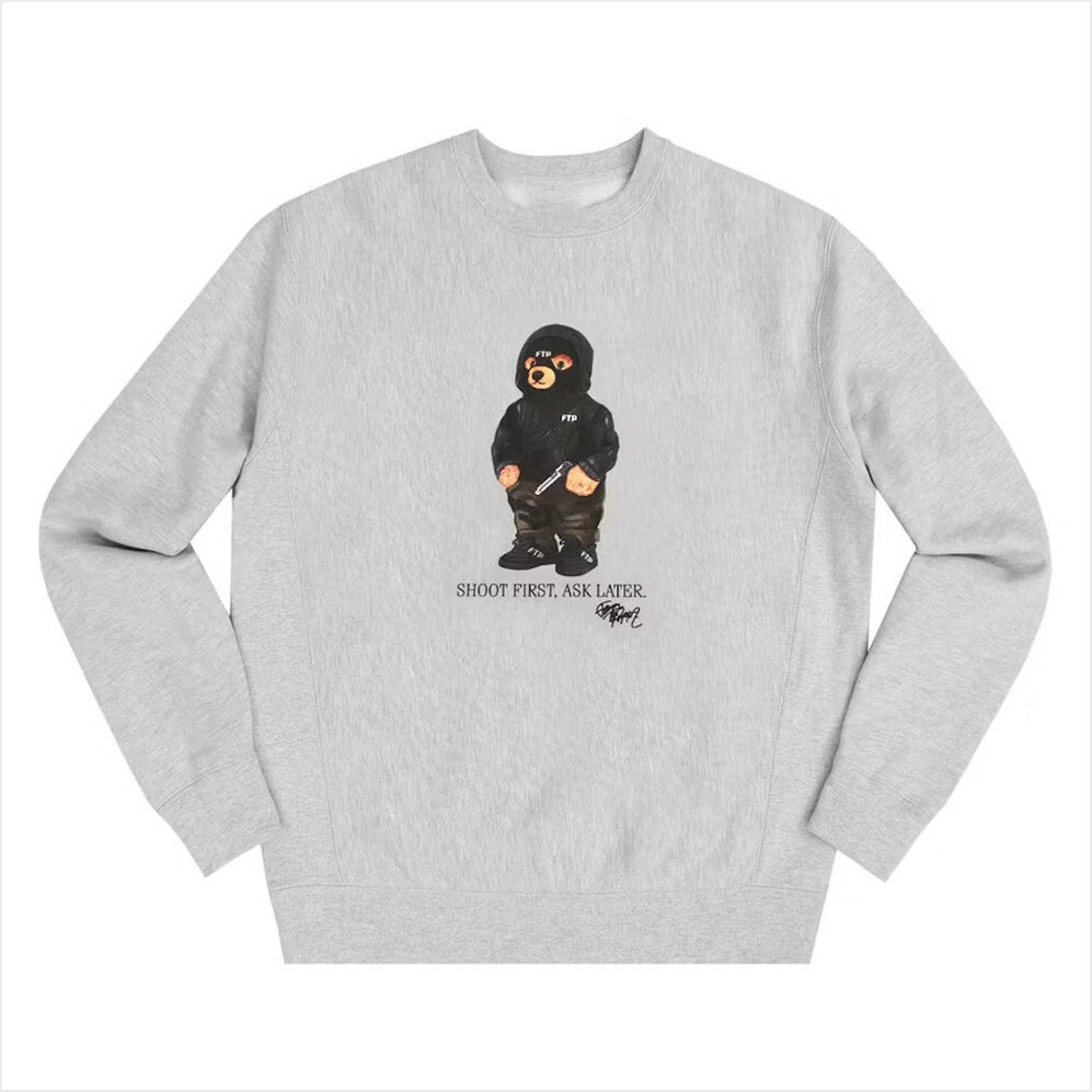 FTP Merch FTP Hooded Bear Crewneck Sweatshirt Gifts For Boyfriend Gifts For Best Friend-1