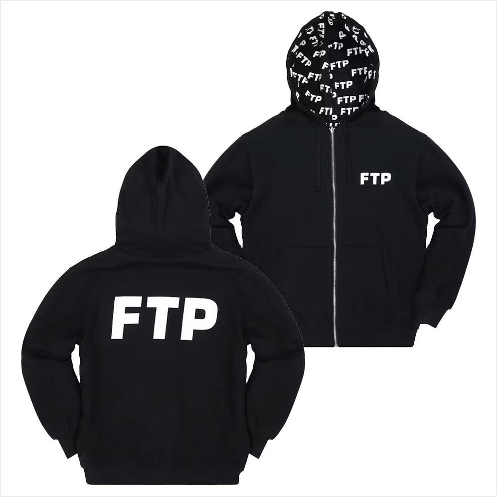 FTP Merch FTP Reversible Logo Zip Hoodie Gifts For Brother Birthday Gifts For Fans-1