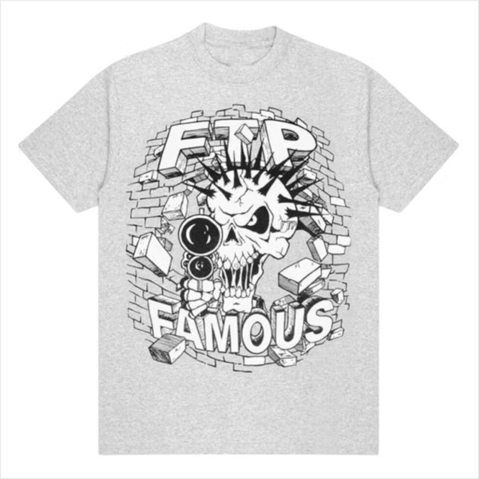 FTP Merch FTP x Famous Skull T-Shirt Gift Ideas For Him Birthday Gifts For Best Friend-1