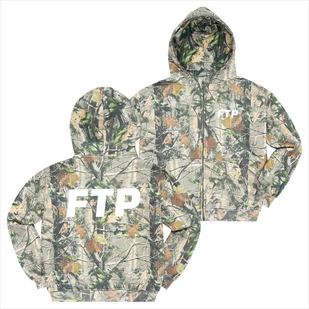 FTP Merch Tree Camo Logo Zip Hoodie Fthepopulation Merch Gifts For Boyfriend Gifts For Besties-1