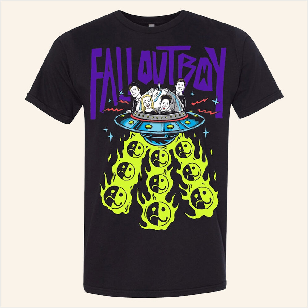 Fall Out Boy Merch Black T-Shirt Best Birthday Gifts For Music Lovers Gifts For Besties-1