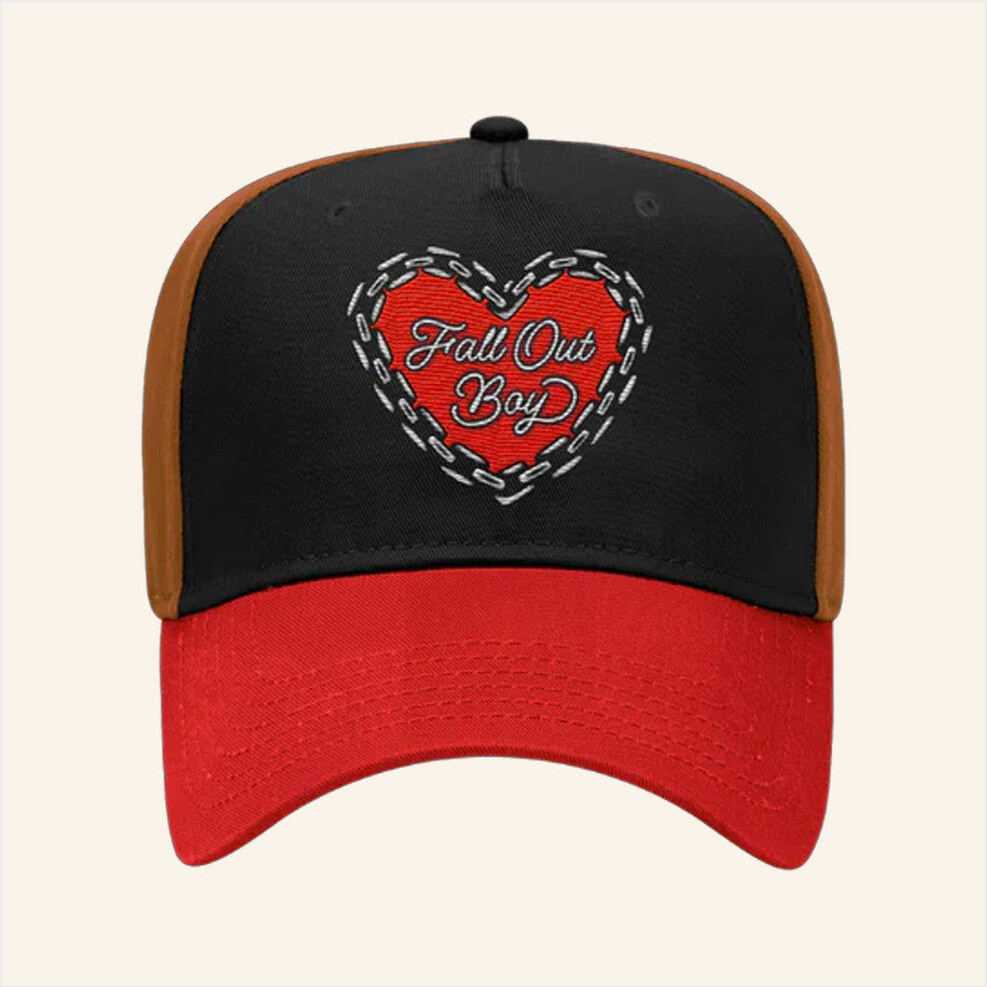 Fall Out Boy Merch Chain Heart Hat Embroidered Birthday Present For Husband Gifts For BFF-1