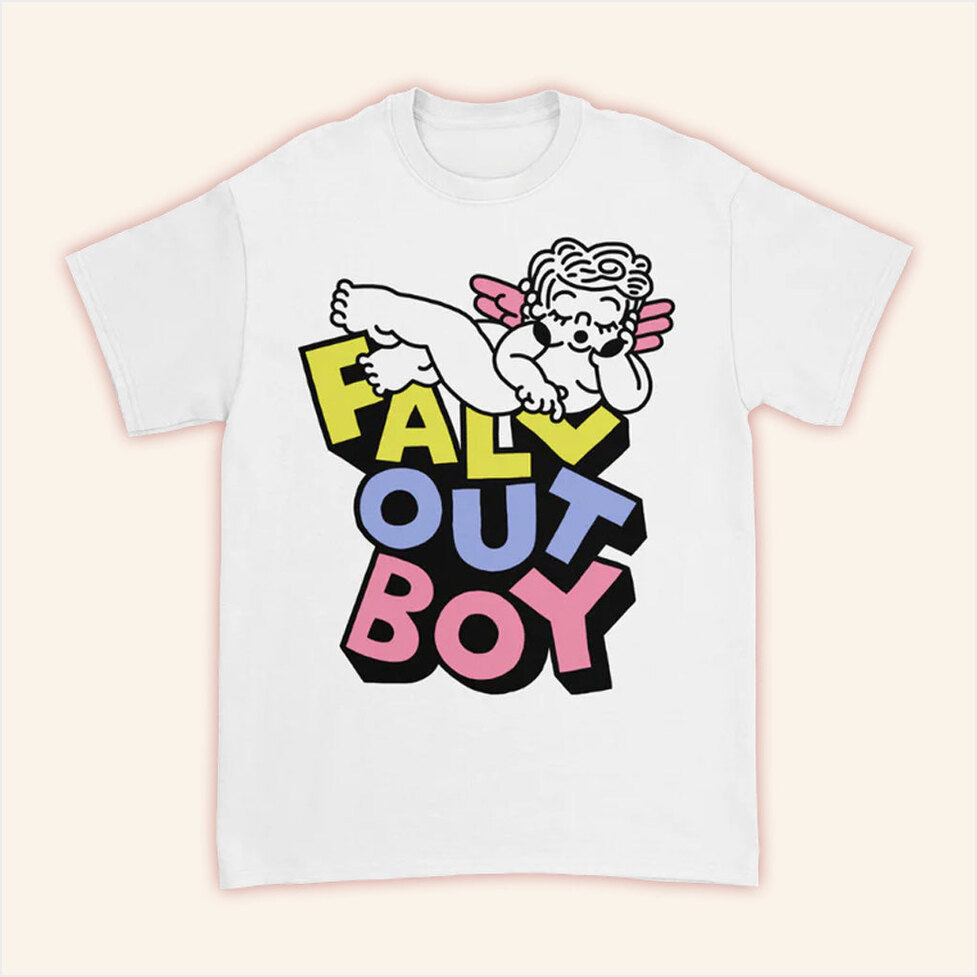 Fall Out Boy Merch Sleepy Angel Logo T-Shirt Birthday Present For Friends Gifts For Friends-1