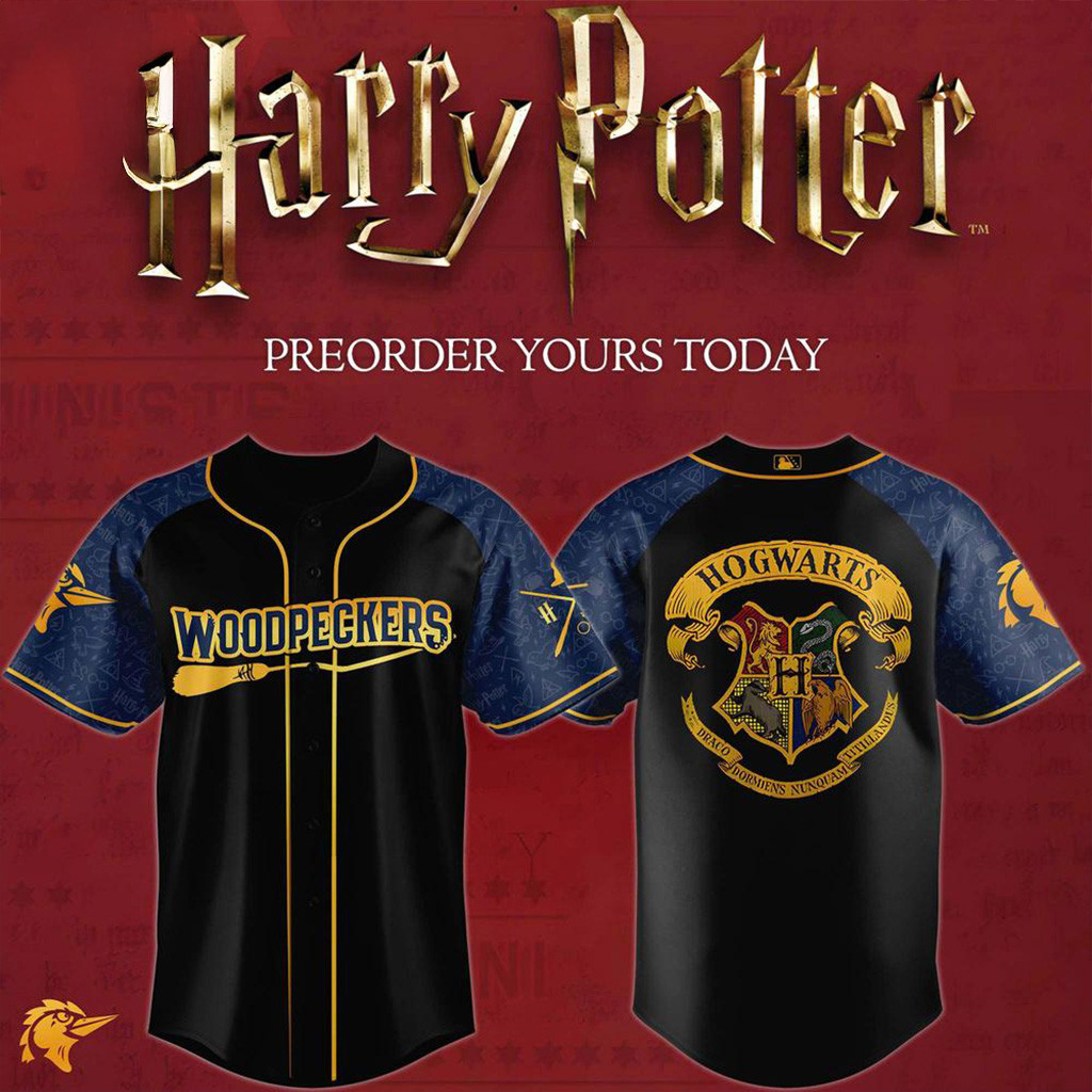Fayetteville Woodpeckers X Harry Potter Baseball Jersey Woodpeckers Merch Fans Gifts-1