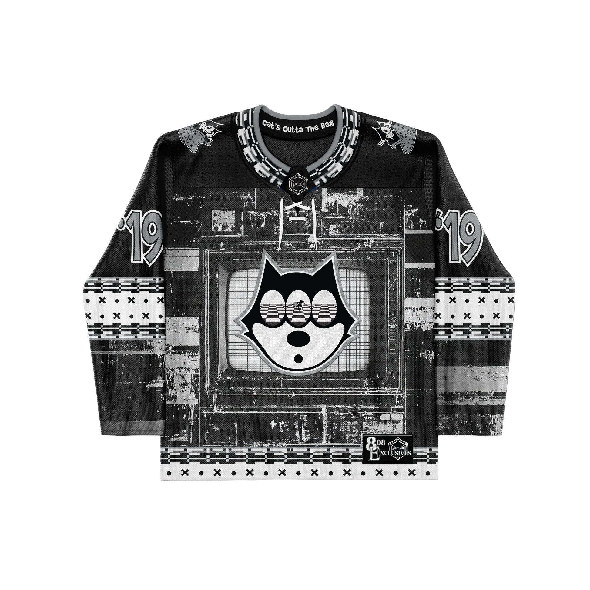 Felix The Cat Hockey Jersey Trippy Jersey Great Gifts For Dad-1