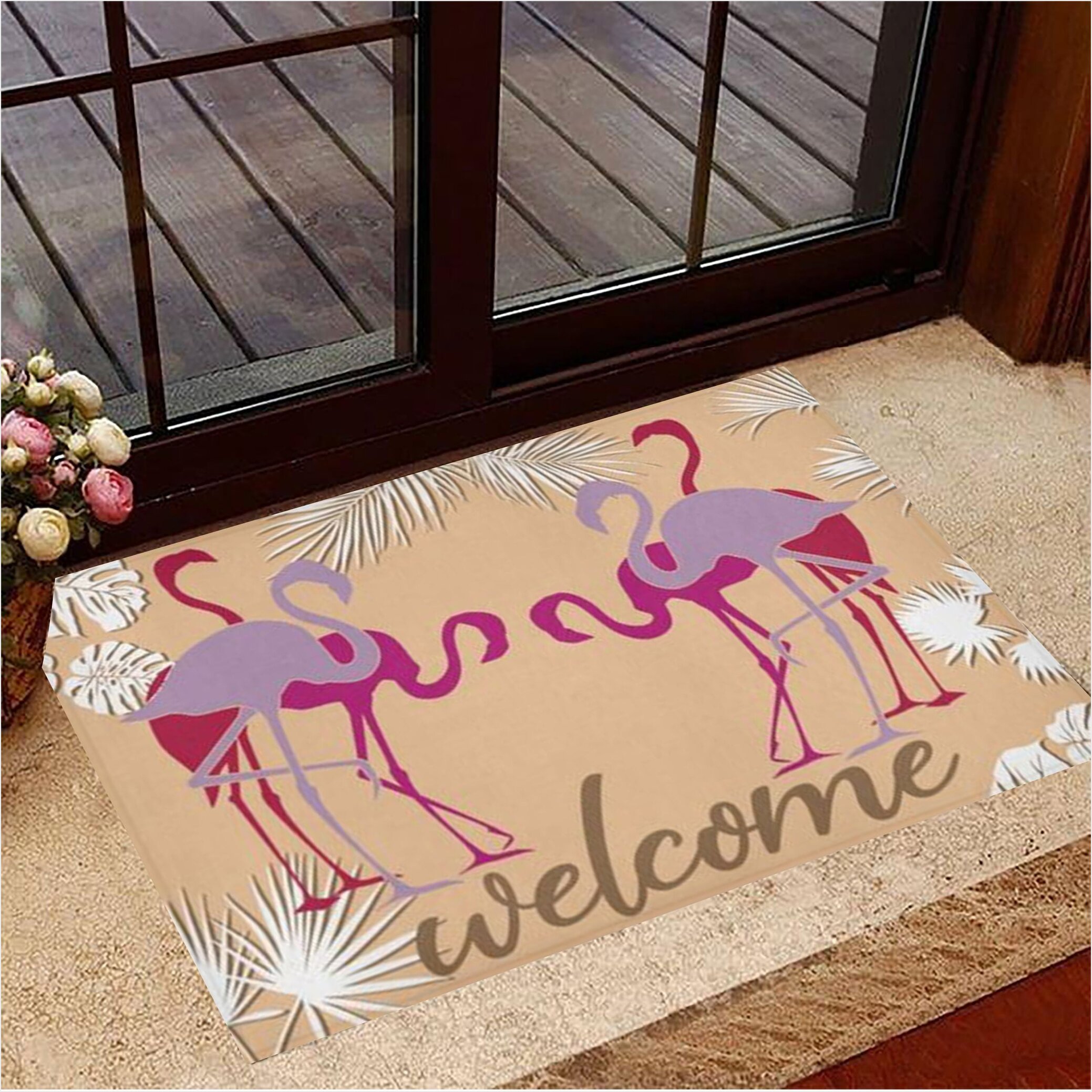 Flamingo Welcome Doormat Designer Door Mat New Home Gift Ideas Birthday Gifts For Besties-1