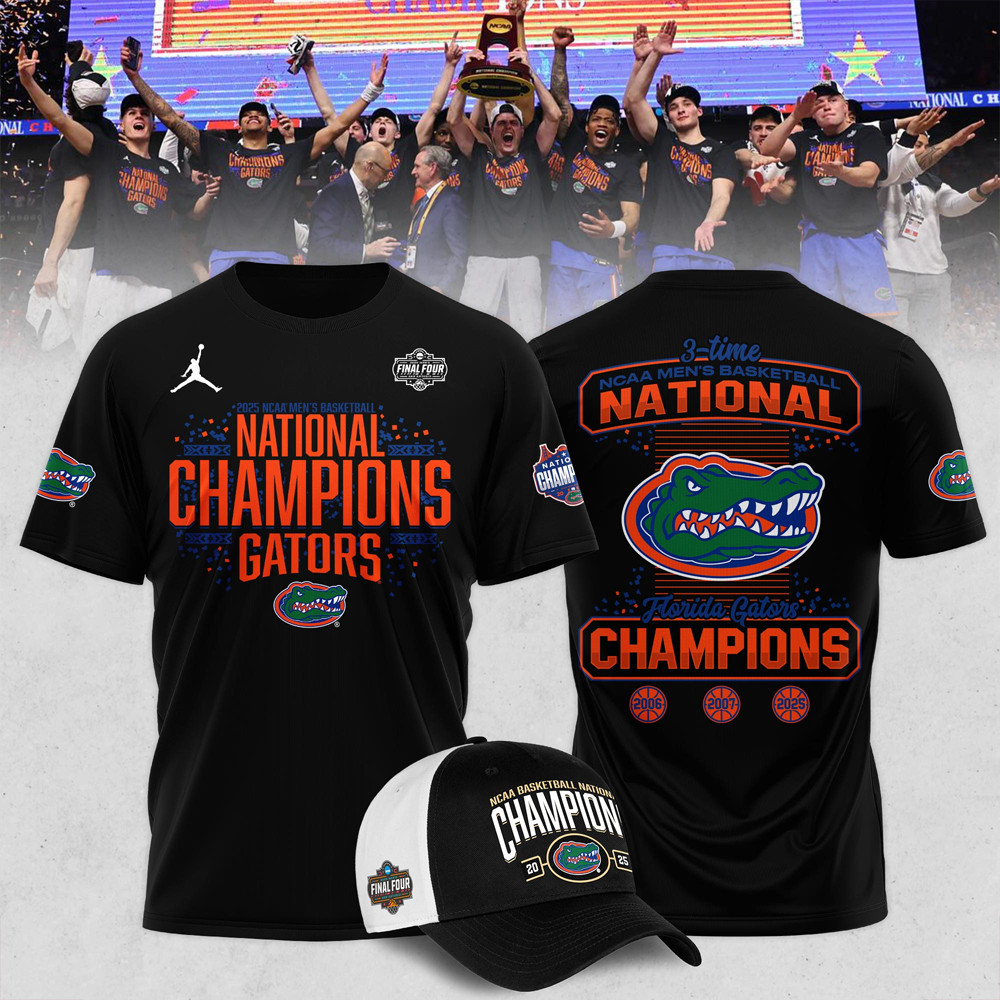 Florida Gators 2025 NCAA Men's Basketball National Champions Black Shirt Cool Gifts For Dad-1