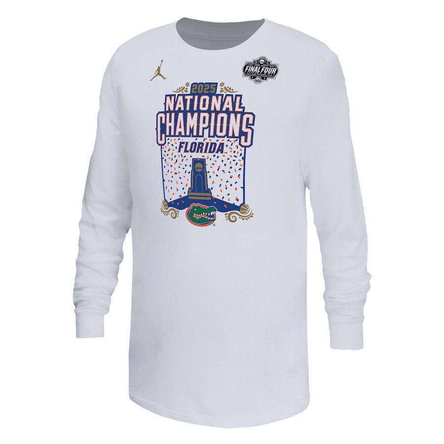 Florida Gators 2025 NCAA Men's Basketball National Champions Long Sleeve T-Shirt For Fans-1