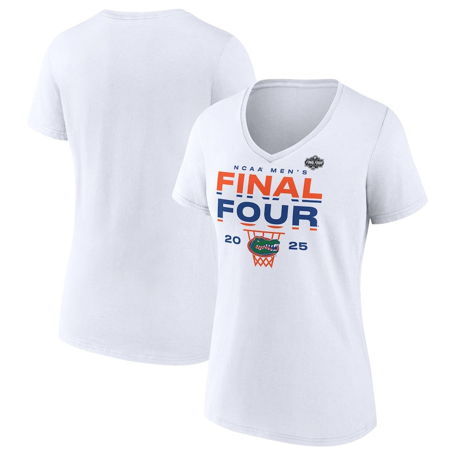 Florida Gators 2025 NCAA Men's Basketball Tournament March Madness Final Four Women V-Neck Shirt-1