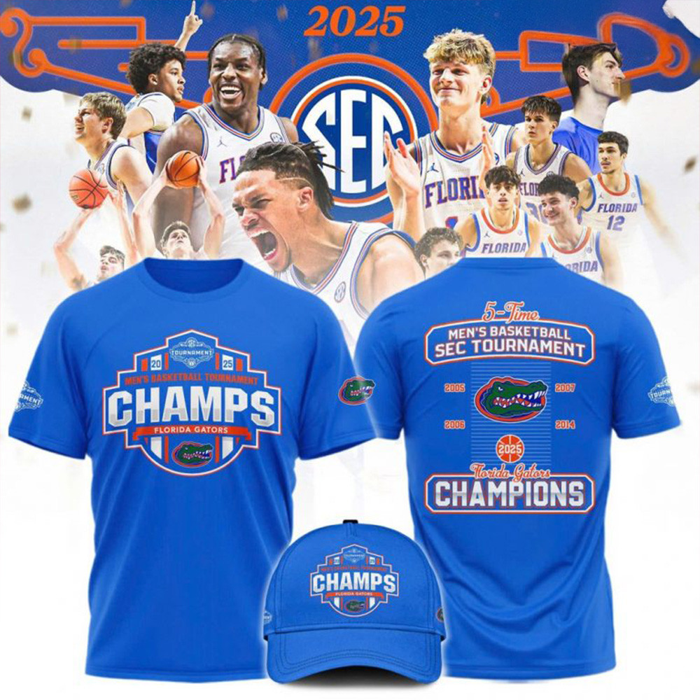 Florida Gators 2025 SEC Men's Basketball Champions T-Shirt Gators Merch Father's Day Gifts-1