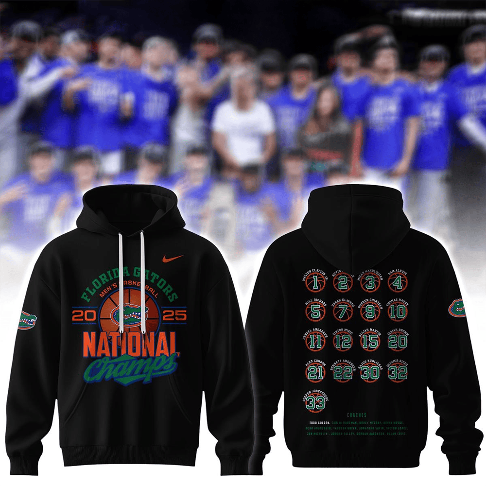 Florida Gators Men's Basketball National Champions 2025 Black Hoodie Florida Gators Merch-1