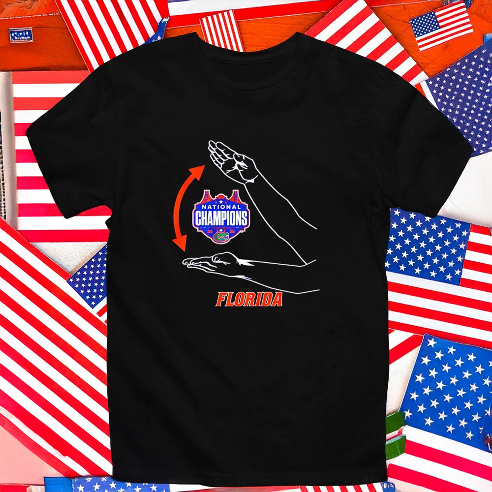 Florida Gators National Champions 2025 Gator Chomp Hand Shirt Good Gifts For Basketball Fans-1