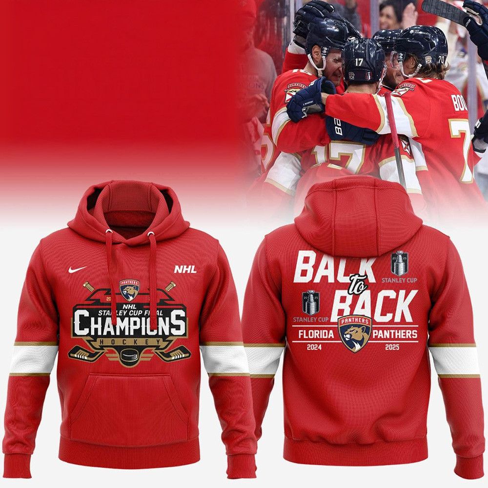 Florida Panthers 2025 Stanley Cup Champions Back To Back Hoodie Florida Panthers Merch-1