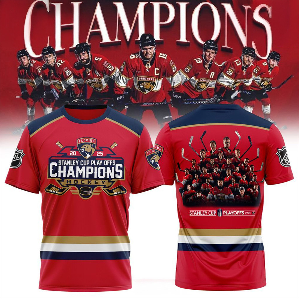 Florida Panthers Back To Back Champions Stanley Cup Shirt 2025 Florida Panthers Merch-1