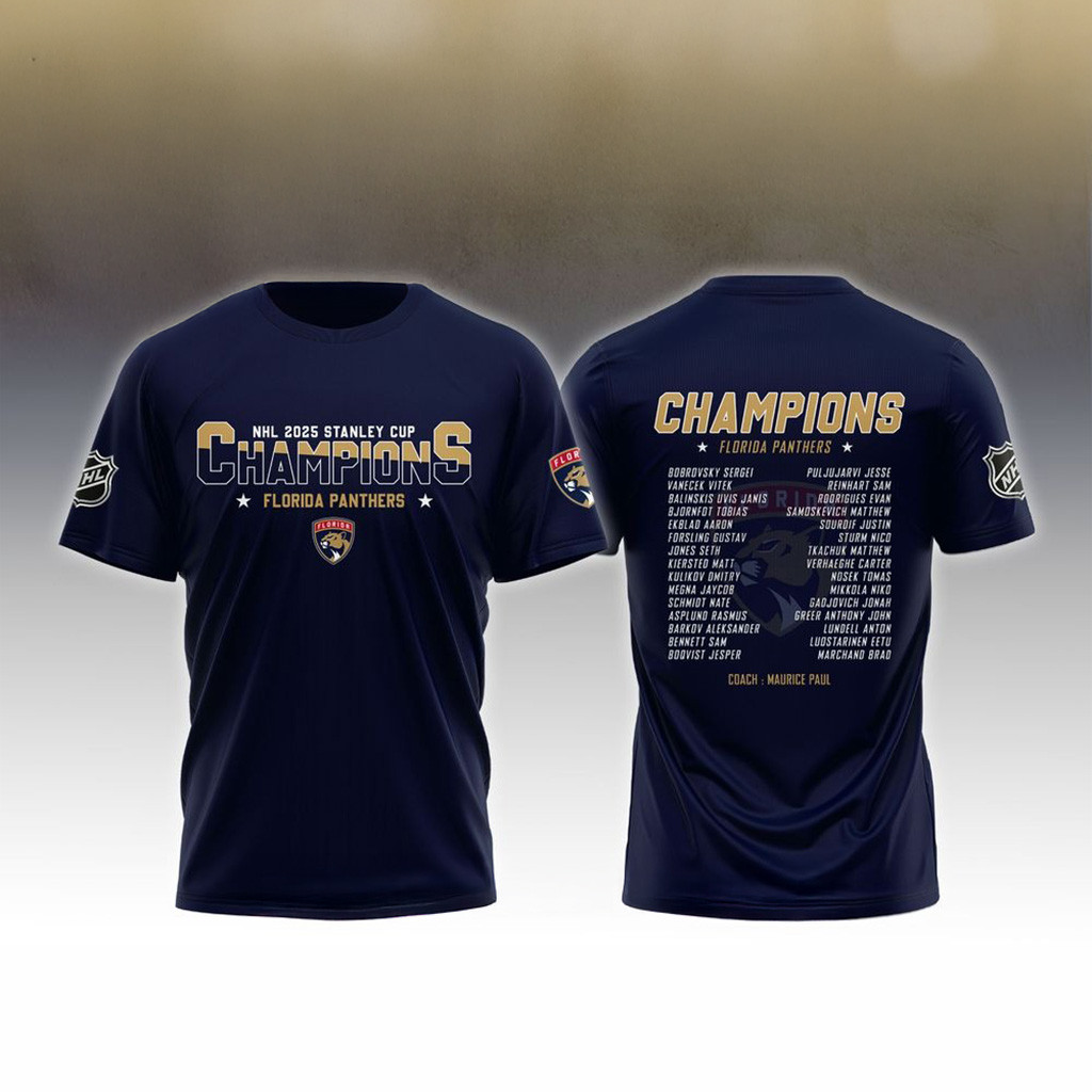 Florida Panthers Champions NHL Stanley Cup 2025 T-Shirt Florida Panthers Merch Fans Gifts-1