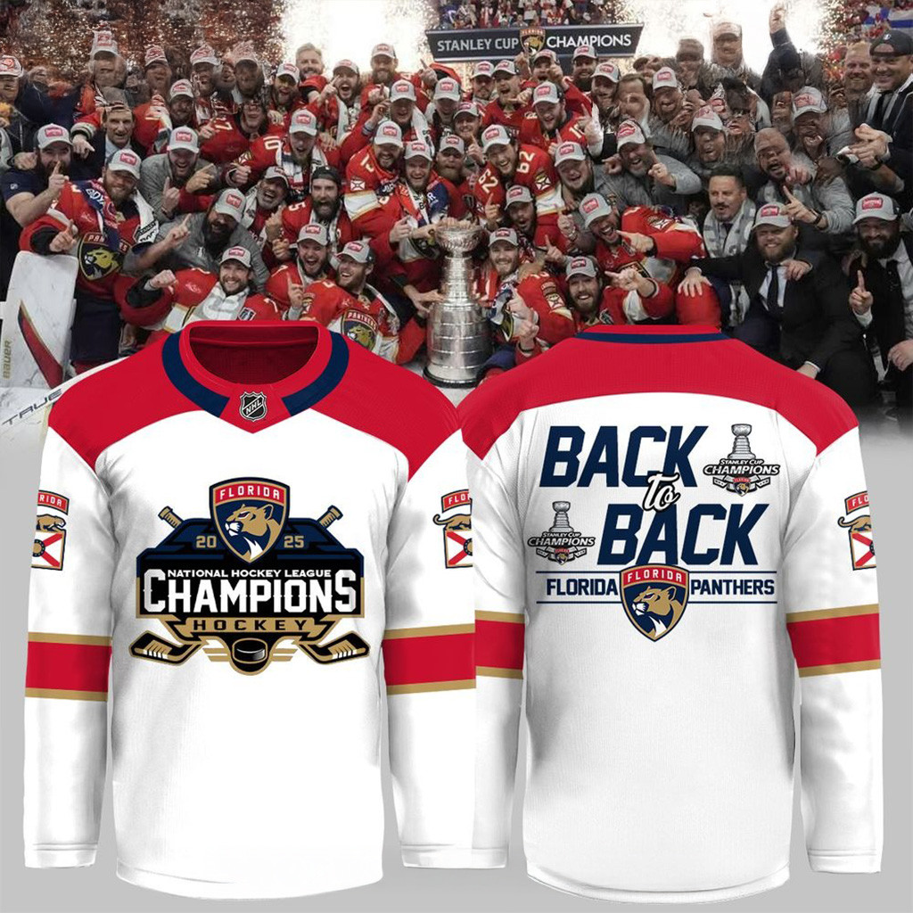 Florida Panthers Champions Stanley Cup Back To Back Jersey 2025 Florida Panthers Merch Gifts-1