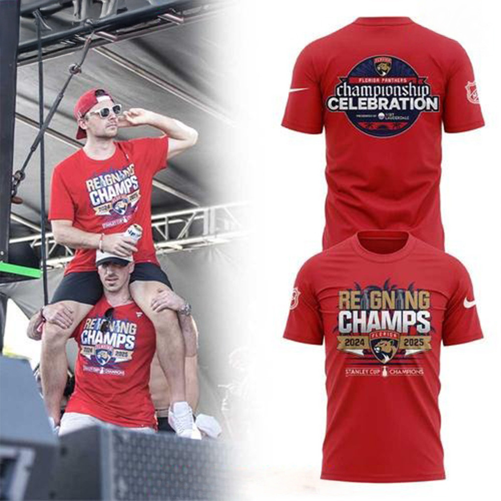 Florida Panthers Fanatics Back To Back Stanley Cup Champions 2025 T-Shirt Florida Panthers Merch-1