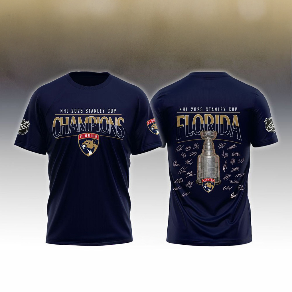 Florida Panthers NHL 2025 Stanley Cup Champions T-Shirt Florida Panthers Merch Gift For Fans-1