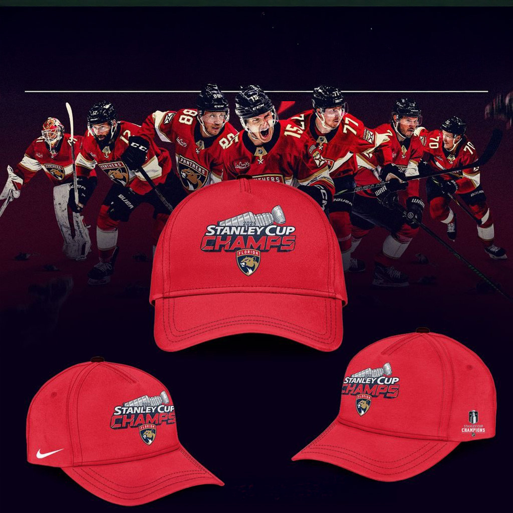 Florida Panthers National Hockey League Champions 2025 Hat Florida Panthers Merch Dad Gifts-1