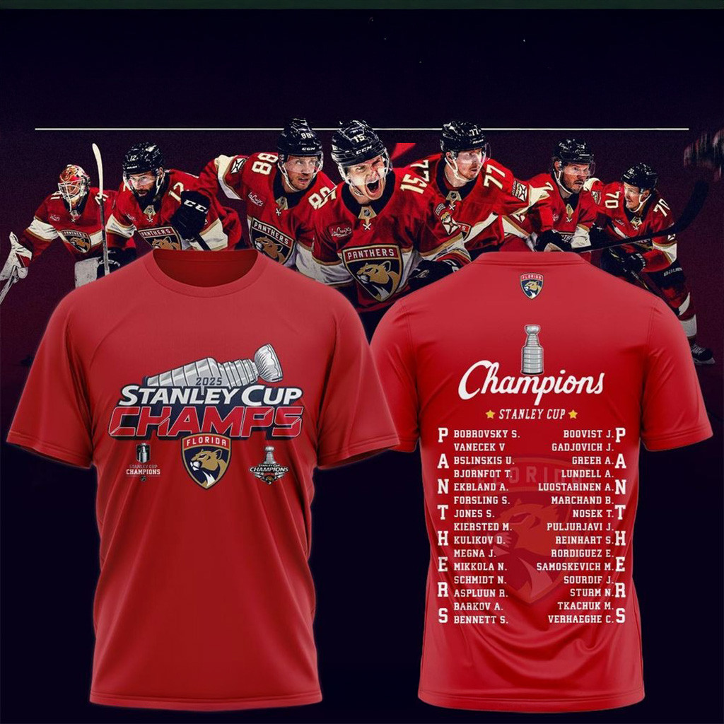 Florida Panthers National Hockey League Champions 2025 Shirt Florida Panthers Merch Him Gifts-1