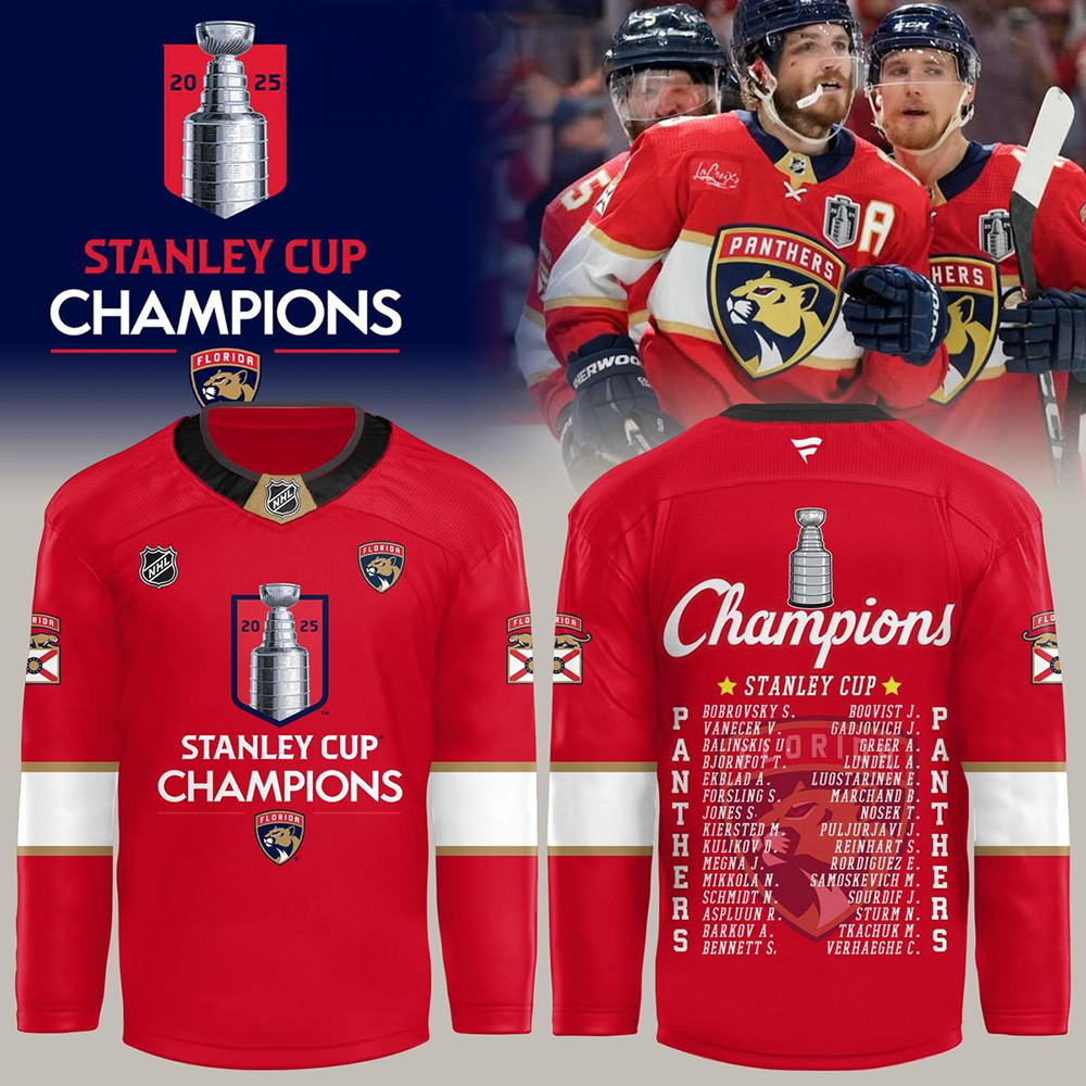 Florida Panthers Stanley Cup Champions 2025 Hockey Jersey Florida Panthers Merch Gifts For Fan-1