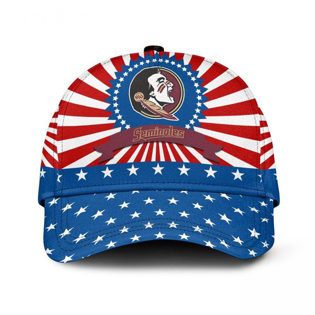 Florida State Seminoles American Flag Pattern Independence Day Hat Seminoles Merch For Fans-1
