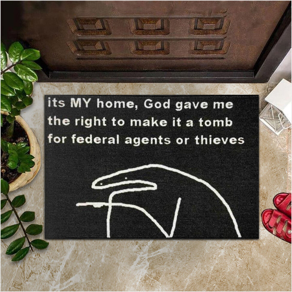 Flork Of Cows Doormat Funny Mat Its My Home God Gave Me The Right To Make It A Tomb For Thieves-1