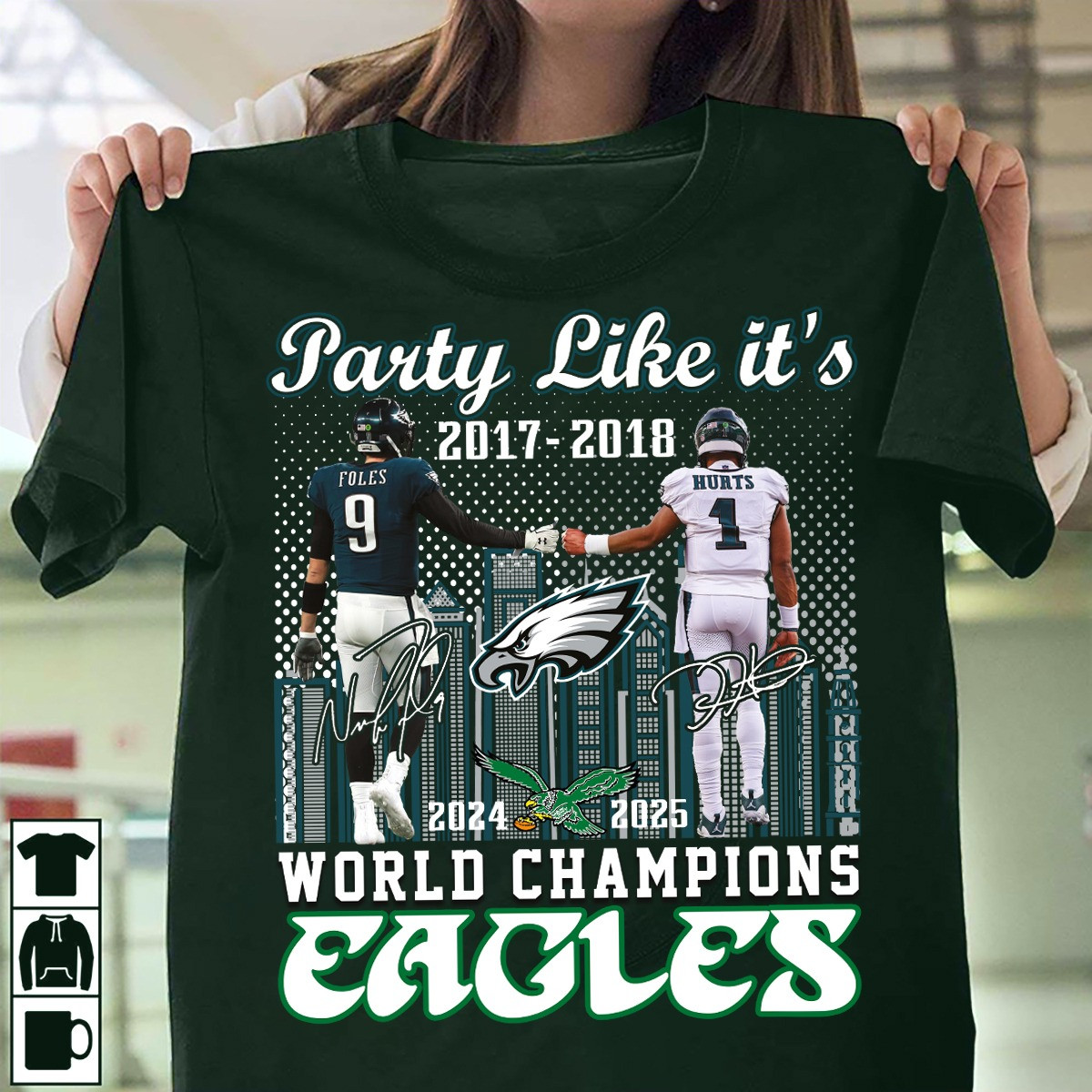 Foles And Hurts Party Like It's 2017 2018 Shirt Philadelphia Eagles Super Bowl Merch NFL Shop-1