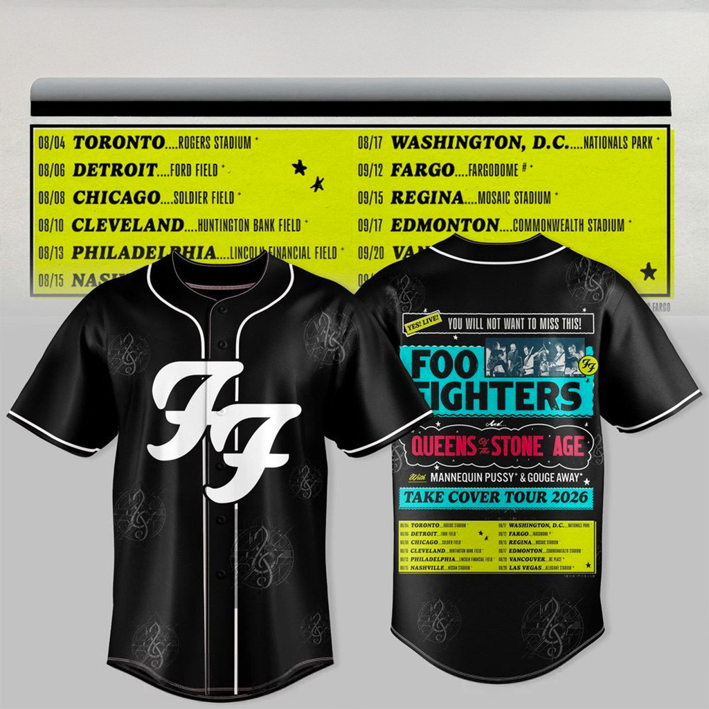 Foo Fighters Take Cover Tour 2026 Jersey Foo Fighters Merch Christmas Present For Rock Fans-1