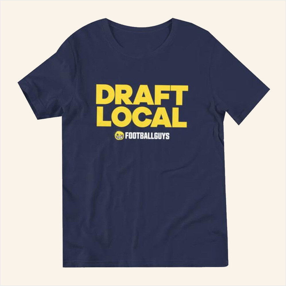 Footballguys Merch Gold And Navy Draft Local T-Shirt Gifts For Him Her Birthday Gifts For Fans-1