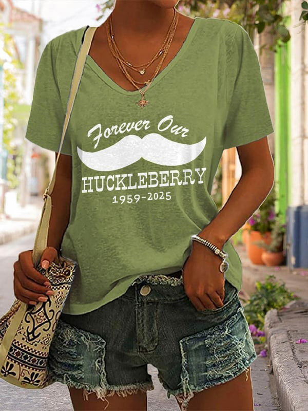 Forever Our Huckleberry 1959-2025 V-neck T-Shirt Doc Holliday Shirt Memorial Gifts-1