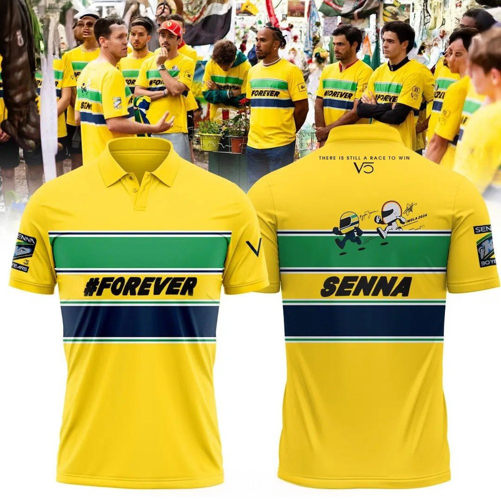 Forever Senna Monaco F1 Team Polo Shirt Dad Gifts For Father's Day 2025-1