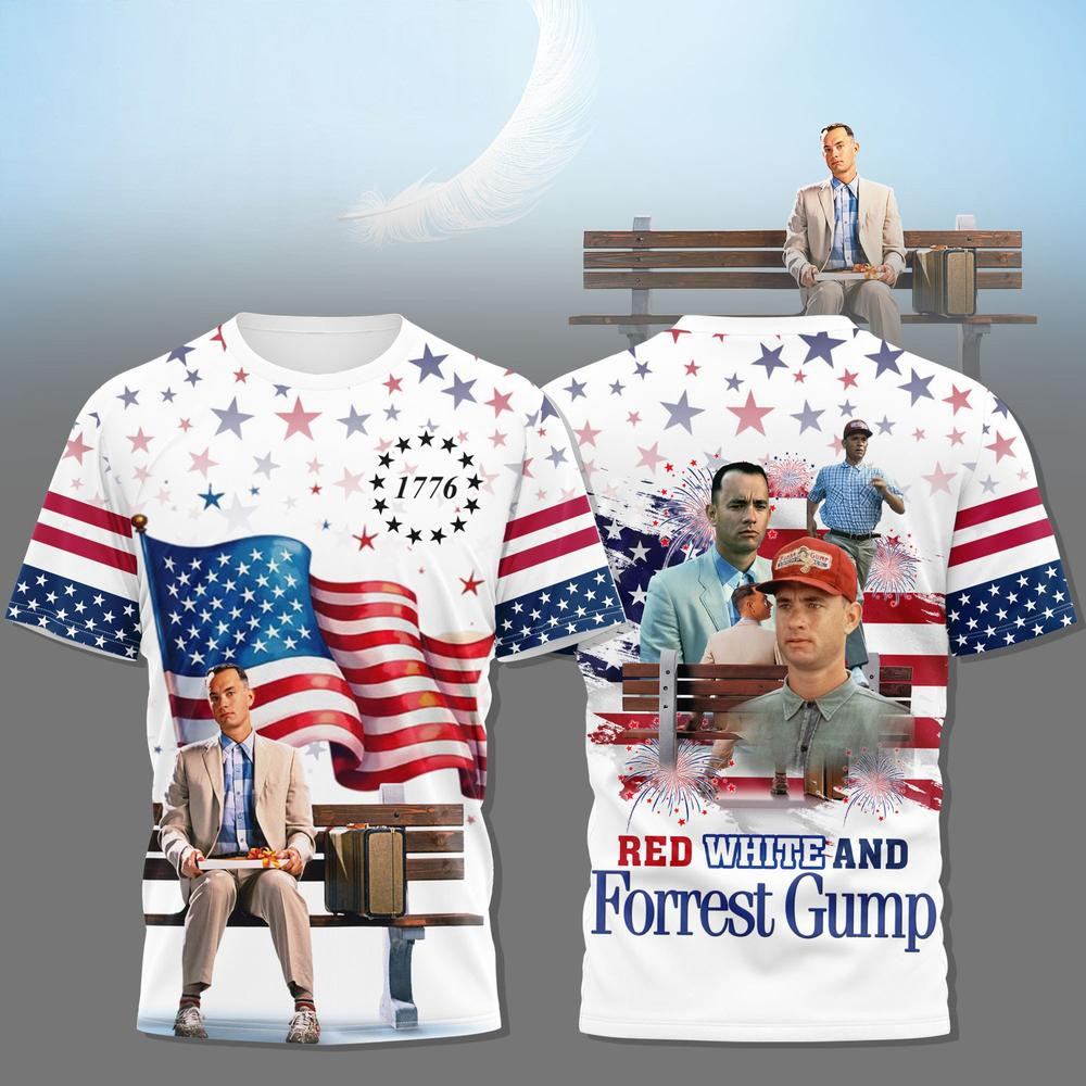 Forrest Gump Independence Day Special Edition T-Shirt Father In Law Gifts Dad's Day-1