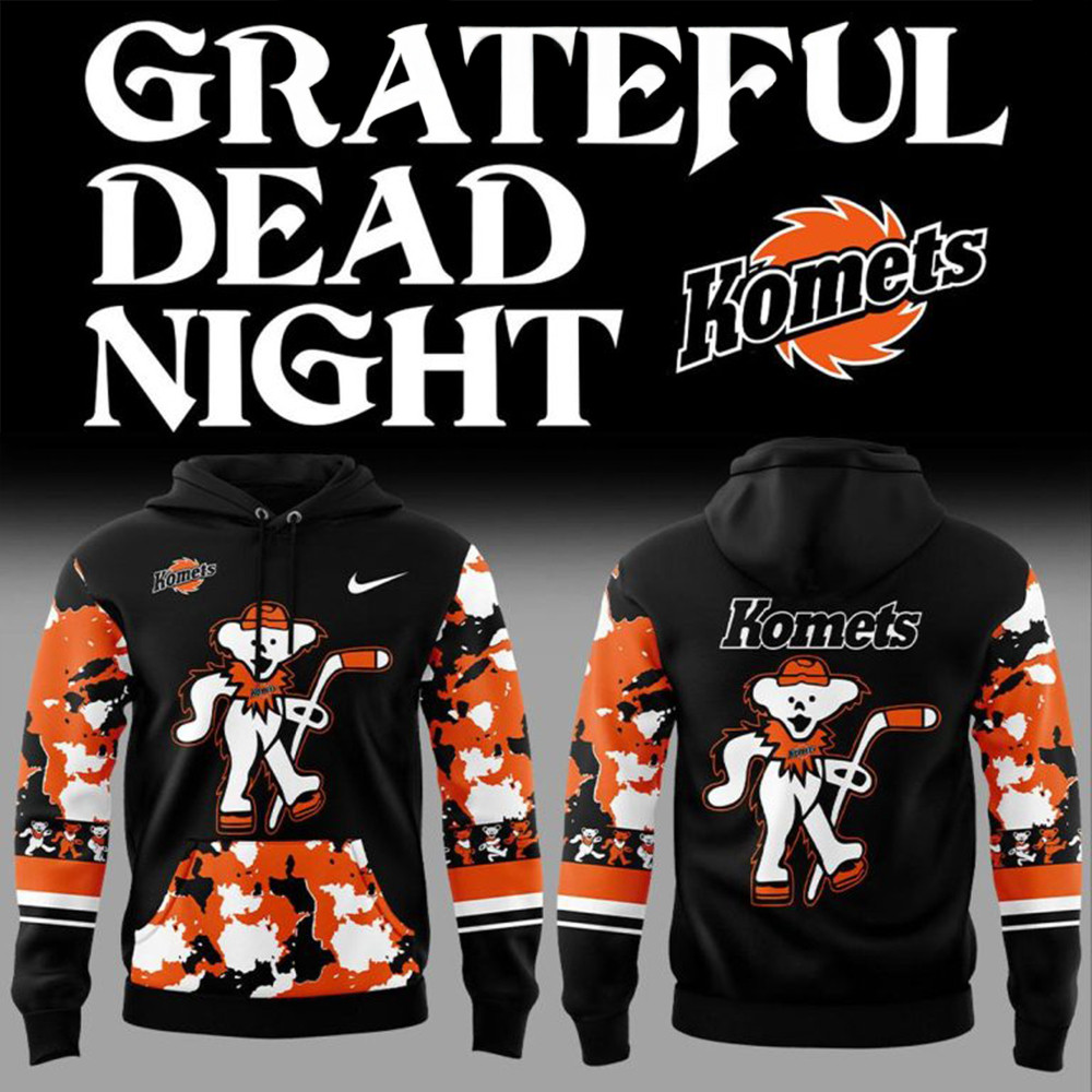 Fort Wayne Komets Grateful Dead Night 2024 Hockey Time Hoodie Gifts For Ice Hockey Fans-1
