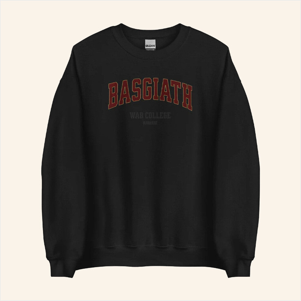 Fourth Wing Merch Basgiath War College Embroidered Sweatshirt Birthday Gifts For Best Friends-1