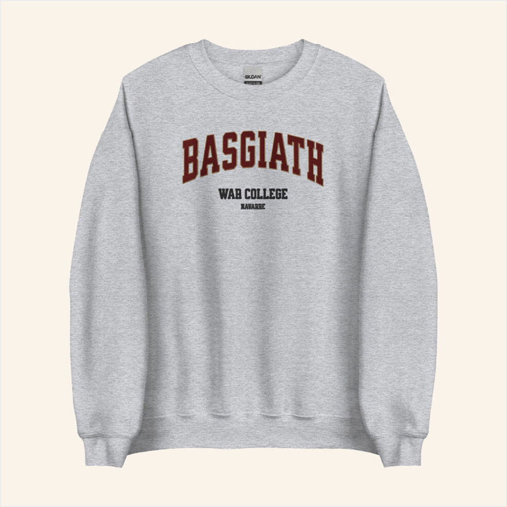 Fourth Wing Merch Basgiath War College Embroidered Sweatshirt Gifts For Him Gifts For BFF-1