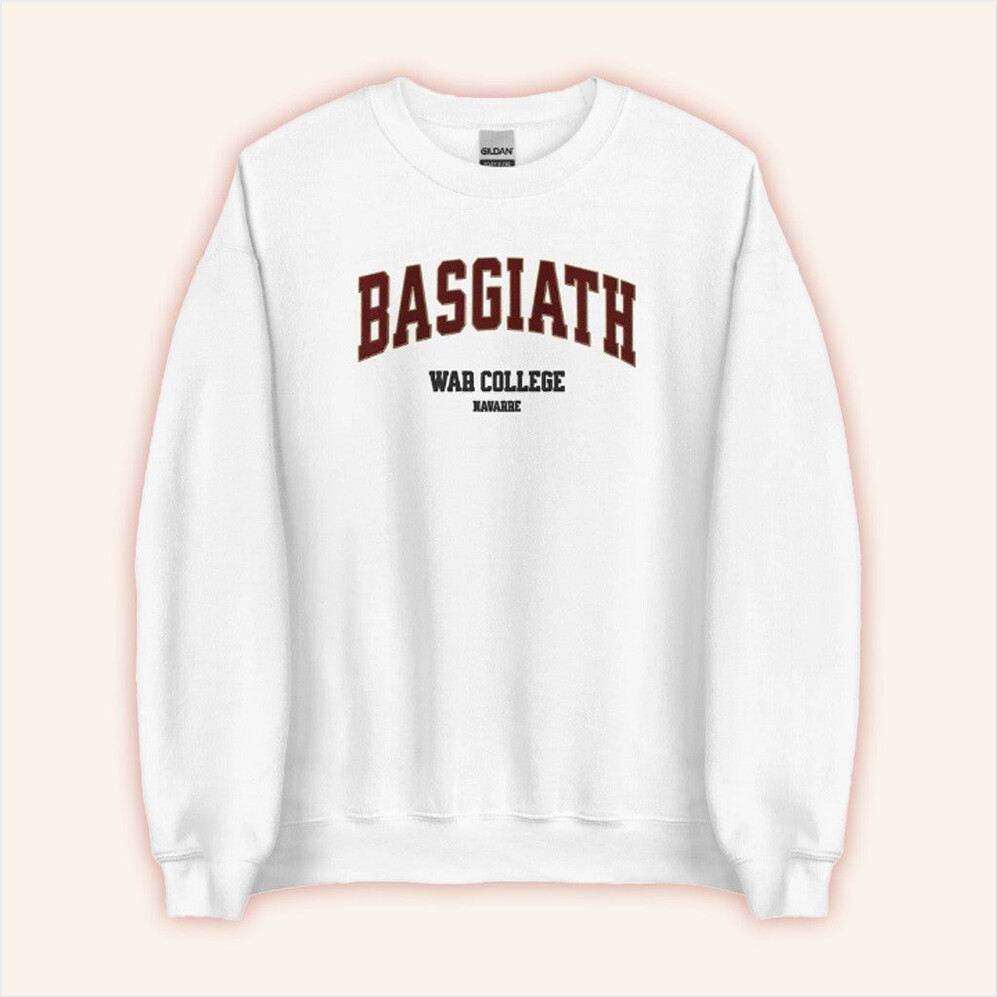 Fourth Wing Merch Basgiath War College Embroidered Sweatshirt White Gifts For Her Gifts For BFF-1