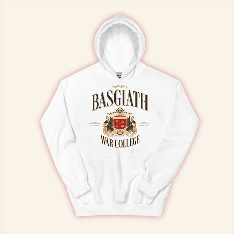 Fourth Wing Merch Basgiath War College Hoodie White Gifts For Husband Gifts For Best Friend-1