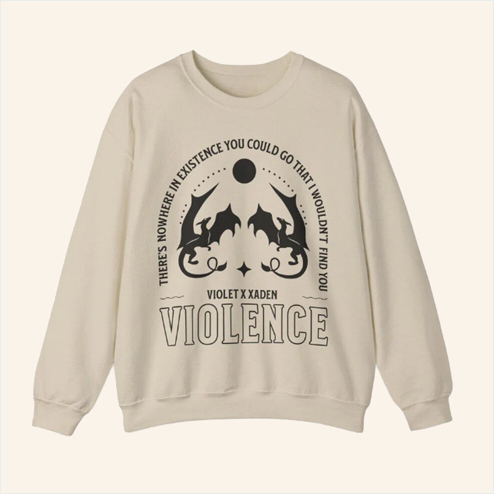 Fourth Wing Merch Violence Sweatshirt Present For Sister Birthday Gifts For Friends Christmas Presents-1