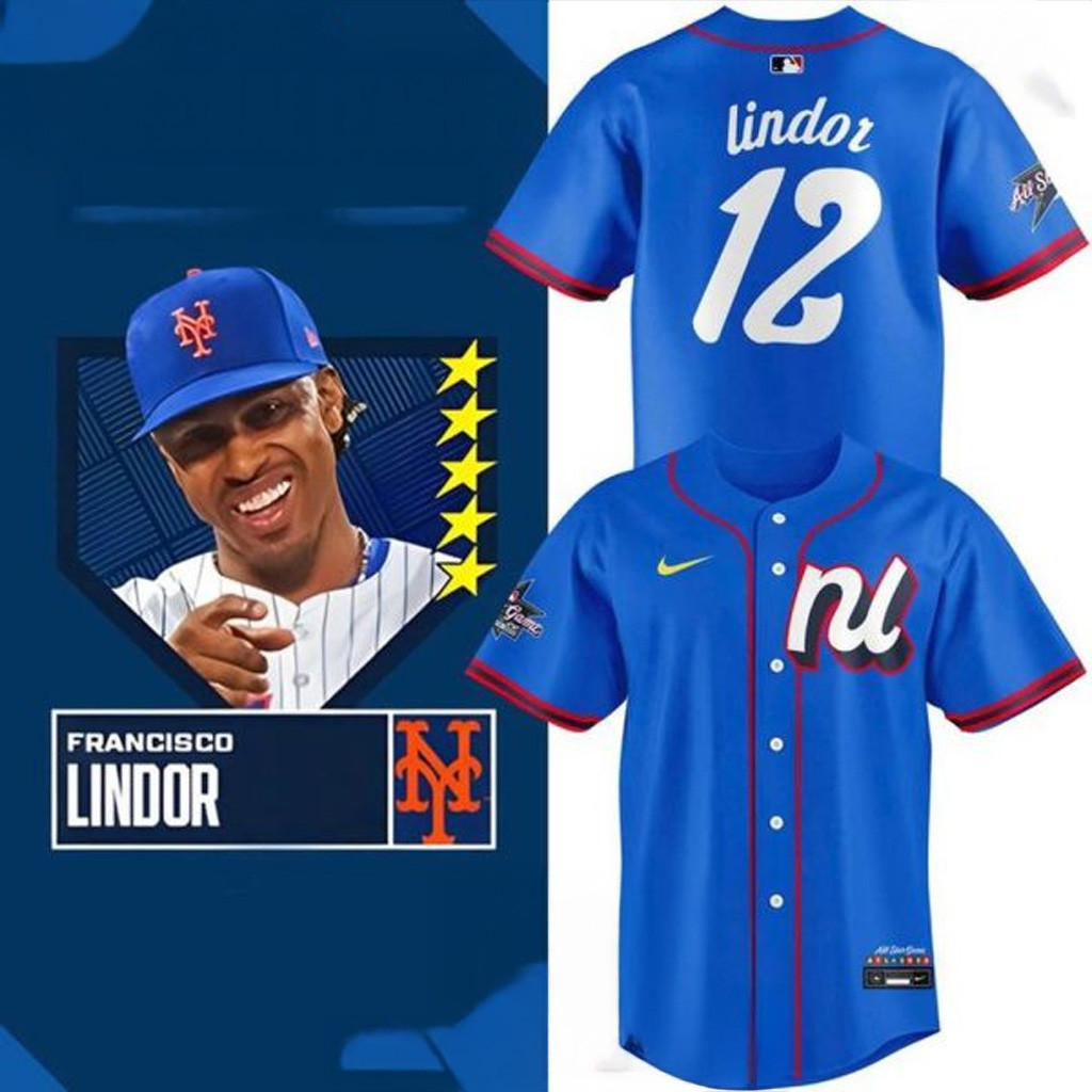 Francisco Lindor New York Mets 2025 MLB All Star Game Baseball Jersey Mets Merch-1