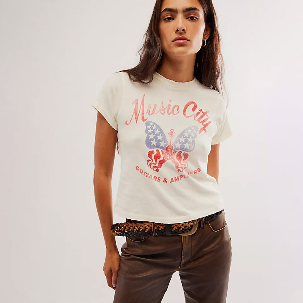 Free People Butterfly Shirt Music City T-Shirt Gifts For Sister-1