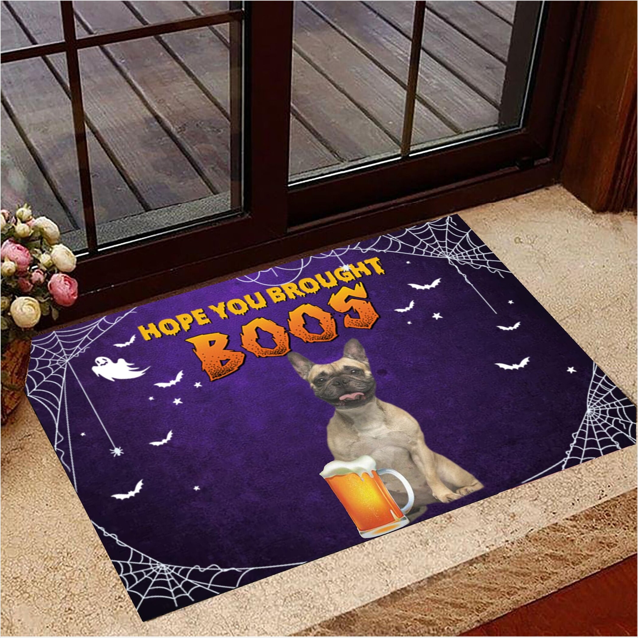 Frenchie You Brought Boos Doormat Welcome Home Mat Modern Halloween Decor Gifts For Best Friend-1