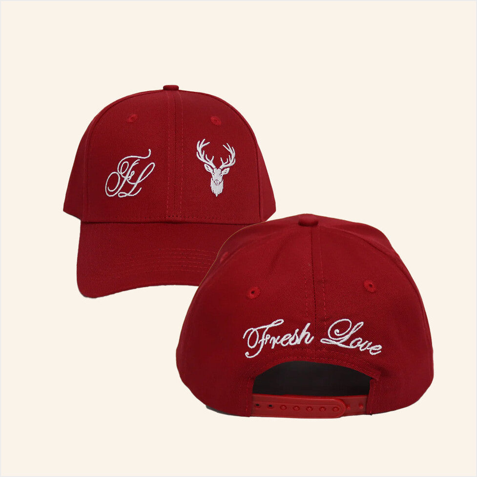 Fresh Love Clothing Merch Signature Hat Red Embroidered Gifts For Friends Gifts For Sister-1